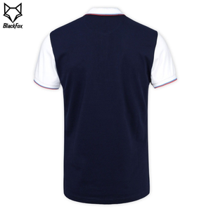 เสื้อโปโลแขนสั้นผู้ชาย ลายทางตัดสี ผ้าถัก สไตล์ลำลอง - Product Image 2