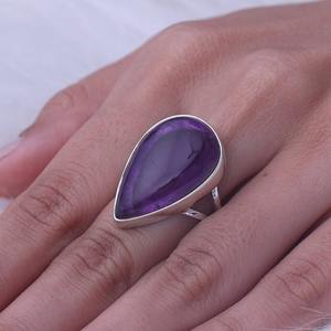 925 Sterling Silver Rose Gold Plated Handmade Gemstone Amethyst Prong Setting Third Party Certified Unisex Trendy <b>Spinner</b> <b>Ring</b> - Product Image 3