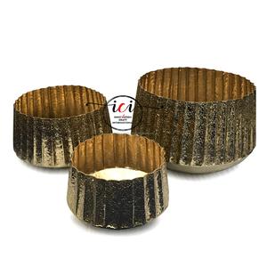 Venta caliente exquisito acabado de metal aluminio con textura florero conjunto diseño único para el hogar jardín decoración de la boda - Product Image 3