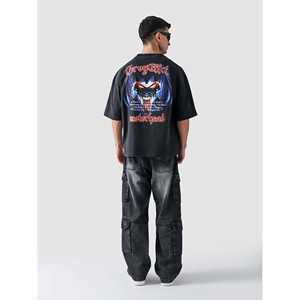 Jersey Oversize para Mujer con Decoración de Logotipo, Algodón Lavado Negro - Product Image 6