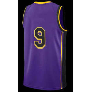 Camisetas de verano, ropa deportiva, camiseta de baloncesto Laker, camiseta de baloncesto sublimada al por mayor OEM, logotipo impreso bordado personalizado - Product Image 1