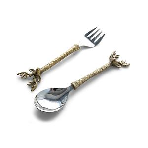 Ensemble de couverts de qualité supérieure pour la décoration de table à manger à faible coût, cuillère et fourchette de service à salade au design unique pour hôtel - Product Image 3