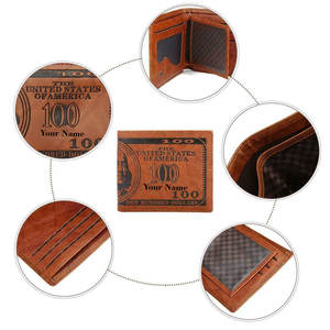 Men's Leather Wallet <b>Billfold</b> Money Holder Purse US 100 Dollar Safe Bifold Card Holder High Quality Club Hub Industries CH-1001 - Product Image 3