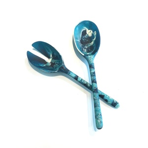 Juego de Cubiertos para Ensalada de Resina Hechos a Mano, Precio de Fábrica al por Mayor, Juego de Cubiertos de Resina Personalizados, Cuchara y Tenedor para Servir, Utensilios de Cocina de Resina - Product Image 5