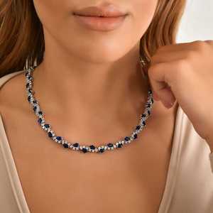 Collier en argent sterling 925 avec cristaux, modèle Waterway - Product Image 1