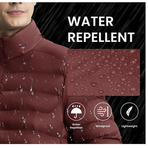 Venta al por mayor de abrigos de plumón para hombre resistentes al agua ligeros de gran tamaño con logotipo personalizado - Product Image 4