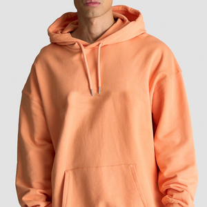 Sweat-shirts pour hommes en molleton épais 100% coton, de haute qualité, respirant, uni, teint, surdimensionné, streetwear, logo personnalisé, poche - Product Image 3