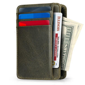 ที่ใส่บัตรหนังแท้สำหรับผู้ชาย, ที่ใส่บัตรเครดิตหนัง Crazy Horse LCH-0006ใส่บัตรขนาดเล็กสำหรับผู้ชาย - Product Image 1