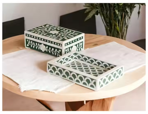 Bandeja de servicio de alta venta 2025 elegante juego de regalo de quemador de incienso indio bandejas con incrustaciones de madreperla y hueso a precio competitivo - Product Image 4