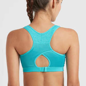 Sujetador deportivo sin costuras de alto soporte Ropa deportiva Sin mangas Cuello redondo Mujeres Sujetador deportivo de alto soporte - Product Image 5