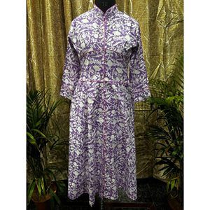 Elegante Vestido Kurti Largo de Silueta Recta para Profesionales Elegantes - Product Image 1