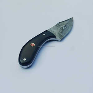 มีดล่าสัตว์แบบใบมีดคงที่ OEM Black Bull Horn Handle Damascus Steel Quick-Change คุณภาพอุตสาหกรรม สำหรับกิจกรรมกลางแจ้ง ตั้งแคมป์ และลอกหนังสัตว์ - Product Image 6