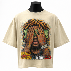 Camiseta Extra Grande Personalizada con Estampado OEM para Hombre, Algodón Grueso Premium, Moda Urbana - Product Image 1