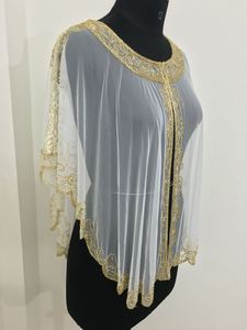 Collection Automne-Hiver 2025 : Poncho court en filet perlé chic et charmant, broderie main, grande taille, style scintillant, cache-maillot de plage - Product Image 4