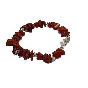 สร้อยข้อมือคริสตัลสีแดงหินแจสเปอร์สร้อยข้อมือคริสตัลอัญมณีเครื่องประดับแฟชั่นสำหรับผู้ชายและผู้หญิงให้พลังงาน - Product Image 4