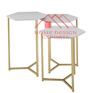 Wooden Wooden Top Black Metal Frame 2025 Classic Home Decorative Furniture Nesting Table - Product Image 2