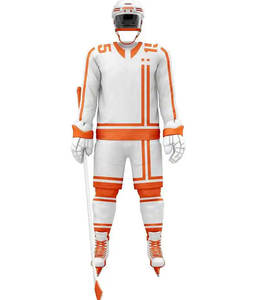 Ensemble uniforme de hockey sur glace pour homme adulte, 100 % polyester, tissu 280 g, séchage rapide, respirant, emplacements pour logo personnalisé (gauche) - Product Image 3