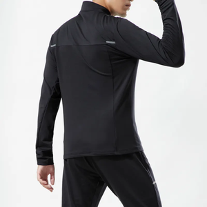 Gym Fitness Sets Men Gymwear 1/4 Zipper Long Sleeve T Shirt Track Pants Sweatsuit Mens Joggers Custom Tracksuit - Product Image 3