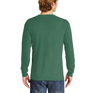 Camiseta de manga larga de Jersey de algodón 100% personalizada de fábrica unisex de gran tamaño con función de secado rápido y logotipo serigrafiado - Product Image 3