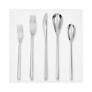 Moderne En Acier Inoxydable Argent Poli Cuillère Fourchette Couteau Restaurant Dîner Argenterie Décoratif Long Rond Conception Poignée - Product Image 3