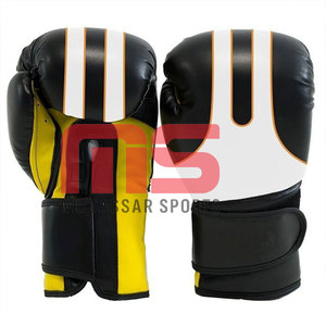 ถุงมืออเนกประสงค์ทำจากหนังวัวสีทองและโฟมแบบนุ่มสำหรับมวยไทย - Product Image 1