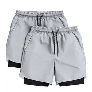 Pantalones Cortos Deportivos 2 en 1 para Hombre de Alta Calidad con Logotipo Personalizado OEM, Pantalones Cortos de Entrenamiento de Doble Capa con Bolsillos Tejidos, Fabricante - Product Image 4