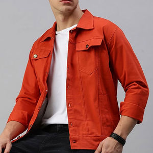 Veste en jean pour homme de couleur personnalisée 2026, style streetwear, manches longues, prix raisonnable, service OEM, veste marron pour l'hiver - Product Image 6