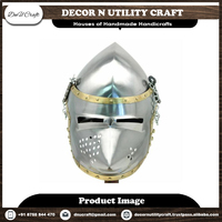 Casque médiéval en acier de style antique, plaqué nickel noir, armure artistique, objet de collection en métal