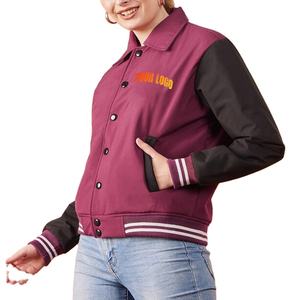 Chaqueta universitaria unisex de talla grande deportiva a prueba de viento impermeable de invierno con estampado de lona con logotipo personalizado para mujer - Product Image 1