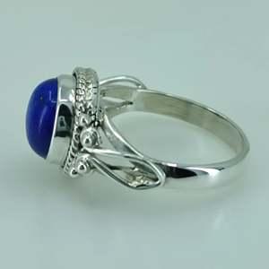 925 Sterling Silver Boho Style Handmade <b>Ring</b> with <b>Lapis</b> <b>Lazuli</b> Gemstone September Birthstone Jewelry for Gifts - Product Image 5
