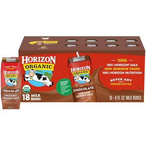 Horizon Organic <b>Shelf</b> Stable 1% Lowfat Chocolate Milk <b>Boxes</b>, Pack of 18 - 8g Protein per Serving - Product Image 6