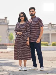 Camisa Kurti de pareja de diseñador estampado exclusivo a juego de excelente calidad para uso regular de proveedor indio - Product Image 2