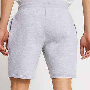 Custom Embroidered Logo 42% Cotton 58% Polyester Side <b>Slip</b> Pockets Elasticated <b>Waist</b> Light Grey Regular Fit Jersey Shorts - Product Image 6