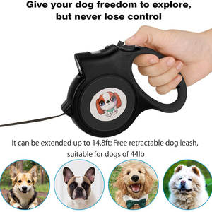 Laisse rétractable en nylon pour chien avec éclairage LED bleu, 3 m, imperméable, durable, style luxueux et rembourré avec fonction de libération rapide, convient aussi aux chats - Product Image 6