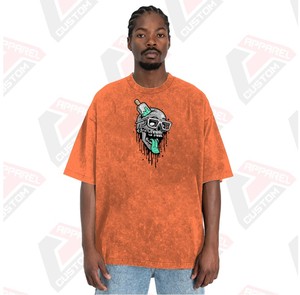 T-shirt élégant délavé à l'acide pour femmes avec appliques et patchs écologiques 100% coton Summer Denim Batik Corduroy - Product Image 1