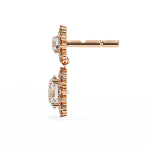 Luxe léger cent tournesol nouveau Floral complet laboratoire cultivé diamant or classique IGI certifié dames boucles d'oreilles bijoux - Product Image 6