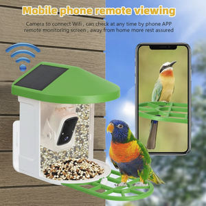 Mangeoire à oiseaux intelligente avec caméra HD 1080P, détection AI, énergie solaire et connectivité Wifi-Mangeoire à oiseaux en bois pour l'extérieur - Product Image 3