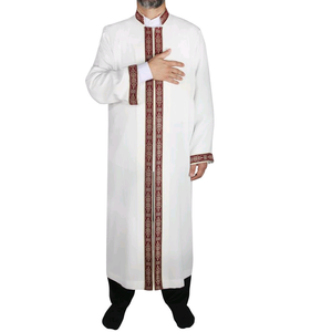 Robe de prière longue en lin pour hommes musulmans, Kurta Galabiyya Jubbah, robe d'imam Cubbe, vêtement traditionnel arabe modeste, anti-rides - Product Image 5