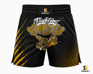 กางเกง MMA SINEWY Fighting Squirrels สีดำทอง พิมพ์ลายแบบ Sublimation ระบายเหงื่อได้ดี ทรงปกติ สำหรับผู้ใหญ่ ชุดกีฬา - Product Image 2
