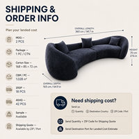 Italienisches Minimalistisches Mond-Dreisitzer-L-förmiges Sofa Modernes Luxuriöses Designer-Holzrahmen-Schwamm-Stoffsofa Erweiterbar Wohnzimmer
