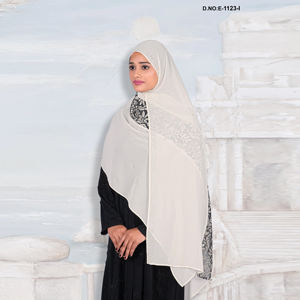 Fashion Forward Georgette Headscarf with Luxe Velvet Insert Detailing for Special Events and Modest Styling - Product Image 5