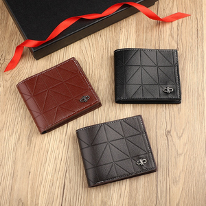 Cartera Corta de Cuero Suave de Alta Calidad para Hombre con Protección RFID, Patrón Sólido, Cierre Personalizado con Logotipo, Monedero - Product Image 4