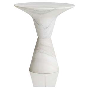 Table d'appoint en pierre de marbre blanc naturel Meubles décoratifs pour la maison pour les couloirs de villas d'hôtel Table d'extrémité de café - Product Image 1