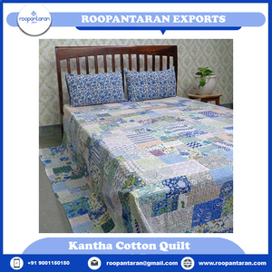 Newest Trending Indian Manufacturer Hand Block Printed Organic Cotton <b>Queen</b> <b>Size</b> Kantha <b>Quilt</b> Patchwork Design for Wholesale - Product Image 6