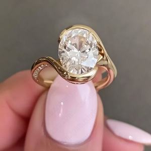 3.85Ctw Round Brilliant Cut Moissanite <b>Vintage</b> Women's Luxurious Engagement <b>Ring</b> in Solid 14K Yellow <b>Gold</b> - Product Image 1