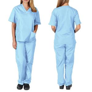 Ensemble de gommage médical de sport à séchage rapide Performance extensible et confortable-Haut et pantalon Médecin Infirmière Tenue Scrubs Uniforme - Product Image 1