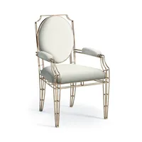 Fauteuil d'appoint rembourré en tissu bouclé crème, chaise de salle à manger moderne et élégante pour salon et chambre - Lot de 2