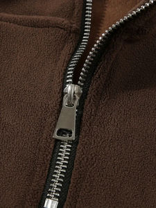 Sudaderas con capucha de lana con logotipo personalizado de alta calidad para hombre, jersey de manga larga con cremallera, estampado en blanco informal, básico, mezcla de algodón - Product Image 2