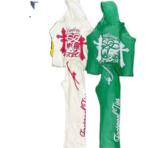 Survêtement évasé lavé à l'acide pour hommes Joggers d'hiver avec sérigraphie Survêtement personnalisé lavé au soleil - Product Image 4