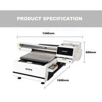 Printer UV Flatbed Multifungsi 4 in 1 6090 3 Printhead Resolusi Tinggi Respon Cepat untuk Bahan Datar Label Kristal TPU